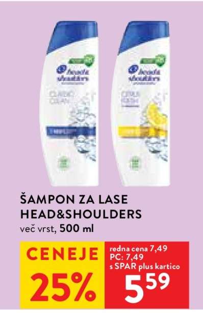 ŠAMPON ZA LASE HEAD & SHOULDERS