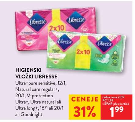 Higienski vložki Libresse