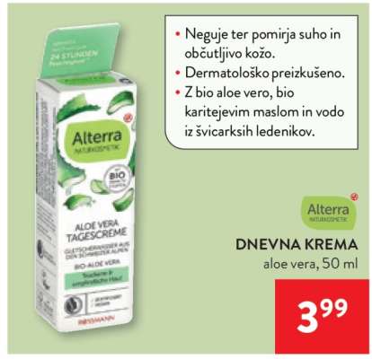 DNEVNA KREMA aloe vera, 50 ml
