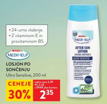 MEDIHELP Losjon po sončenju Ultra Sensitive, 200 ml