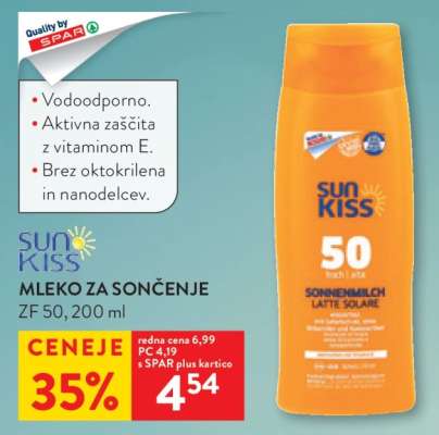 SUN KISS MLEKO ZA SONČENJE ZF 50, 200 ml