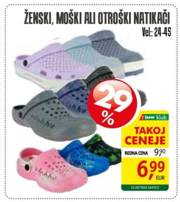 Ženski, moški ali otroški natikači