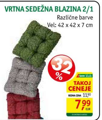 Vrtna sedežna blazina 2/1