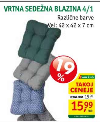 VRTNA SEDEŽNA BLAZINA 4/1