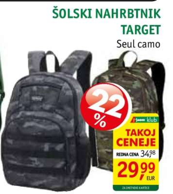 Šolski nahrbtnik Target Seul camo