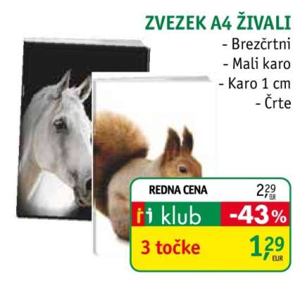 Zvezek A4 Živali