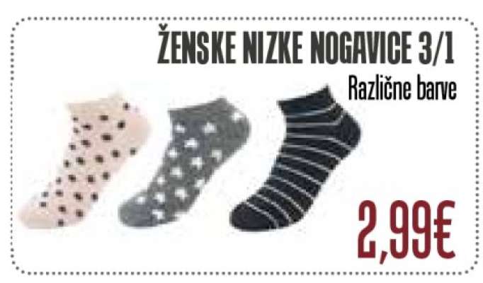 Ženske nizke nogavice 3/1