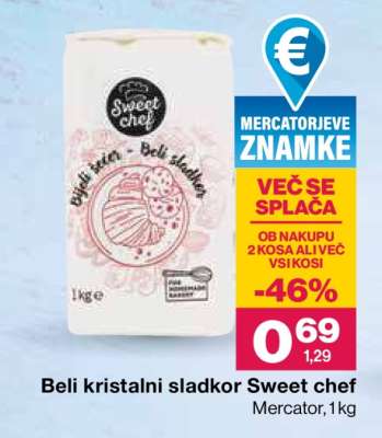 Beli kristalni sladkor Sweet chef