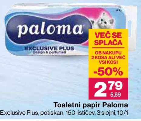 Toaletni papir Paloma