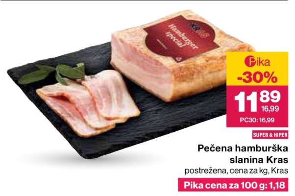 Pečena hamburška slanina Kras