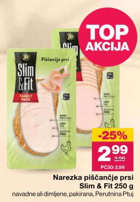 Narezka piščančje prsi Slim & Fit 250 g