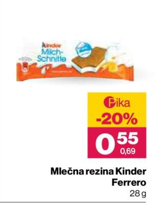 Mlečna rezina Kinder Ferrero
