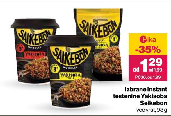 Izbrane instant testenine Yakisoba Seikebon