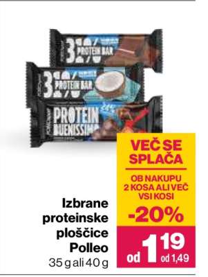 Izbrane proteinske ploščice Polleo