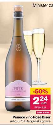Peneče vino Rose Biser