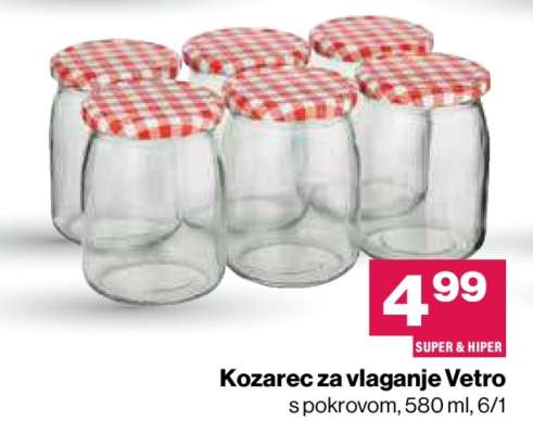 Kozarec za vlaganje Vetro