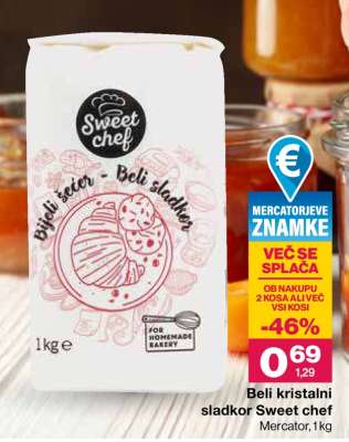 Beli kristalni sladkor Sweet chef