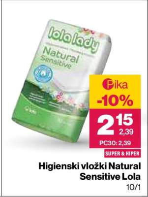 Higienski vložki Natural Sensitive Lola