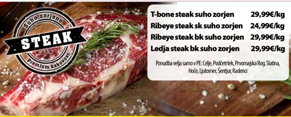 T-bone steak suho zorjen