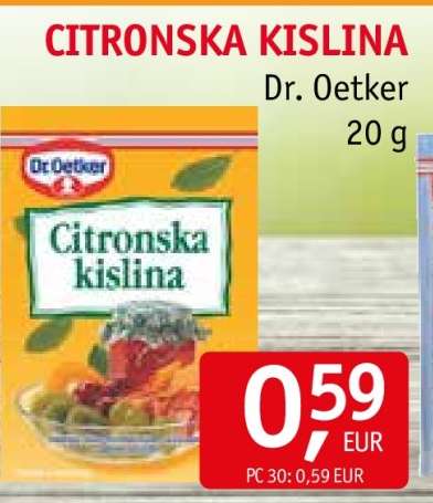 Citronová kyselina Dr. Oetker