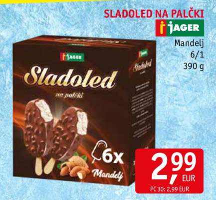 Sladoled na palčki Mandelj
