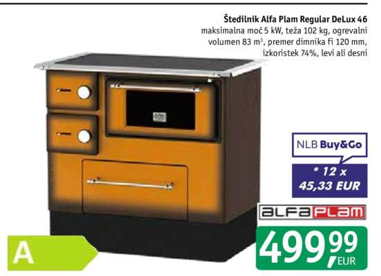 Štedilnik Alfa Plam Regular DeLux 46