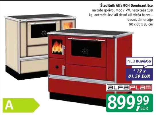 Štedilnik Alfa 90H Dominant Eco