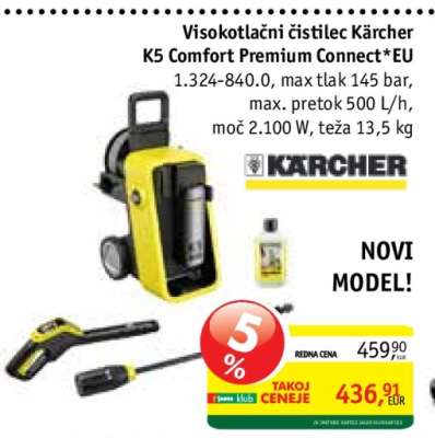 Visokotlačni čistilec Kärcher K5 Comfort Premium Connect* EU