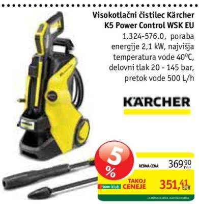 Visokotlačni čistilec Kärcher K5 Power Control WSK EU