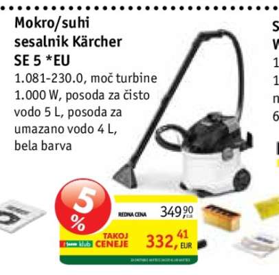 Mokro/suhi sesalnik Kärcher SE 5 *EU