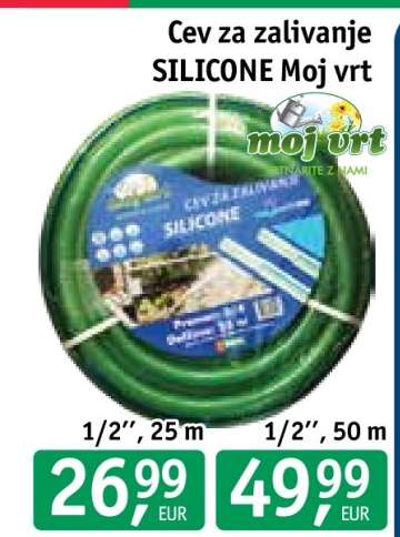 Cev za zalivanje SILICONE Moj vrt 1/2'', 25 m