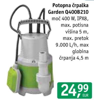 Potopna črpalka Garden Q400B210
