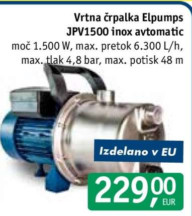 Vrtna črpalka Elpumps JPV1500 inox avtomatic
