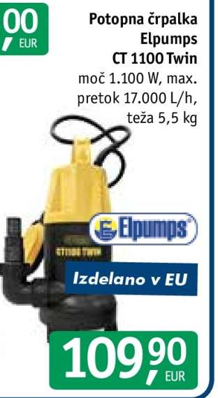 Potopna črpalka Elpumps CT 1100 Twin