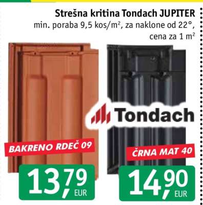 Strešna kritina Tondach JUPITER - Bakreno Rdeč 09