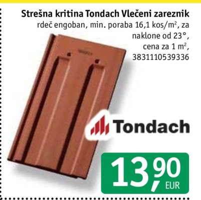 Strešna kritina Tondach Vlečeni zarezniki