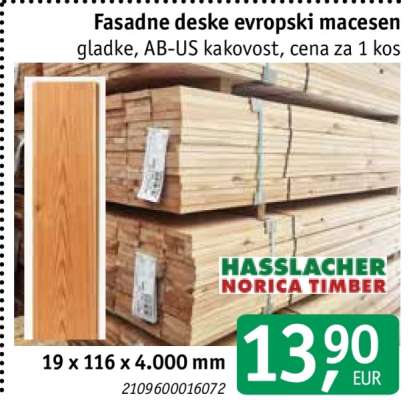 Fasadne deske evropski macesen