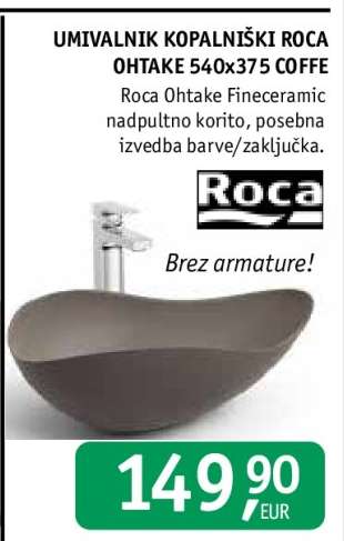 Umivalnik kopalniški Roca Ohtake 540x375 Coffe