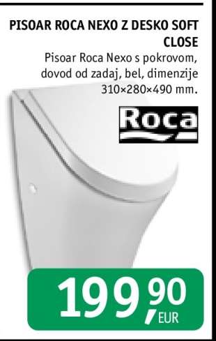 Pisoar Roca Nexo z desko Soft Close