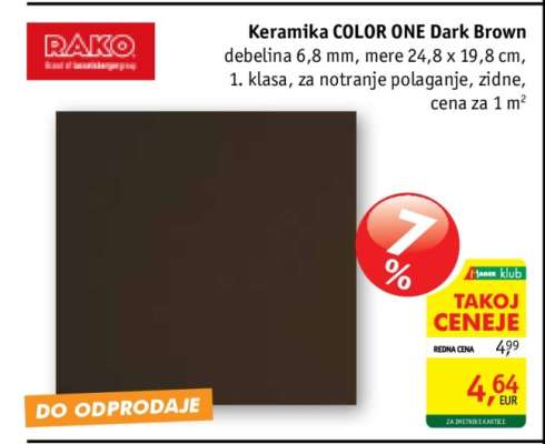 Keramika COLOR ONE Dark Brown