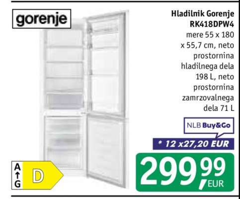 Hladilnik Gorenje RK418DPW4