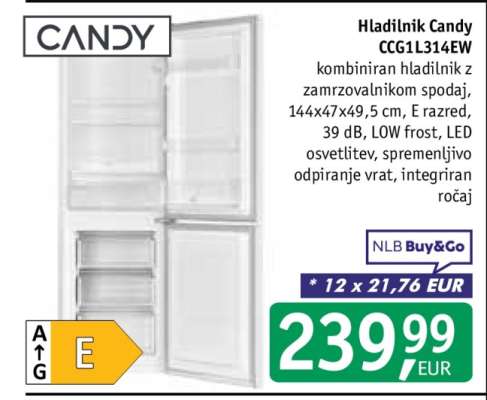 Hladilnik Candy CCG1L314EW