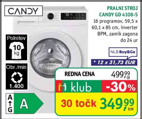 Pralni stroj Candy GD 4108-S