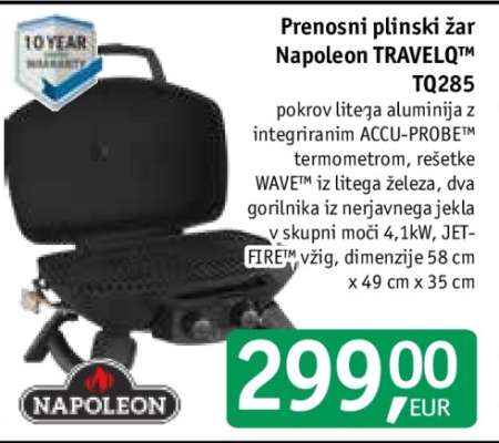 Prenosni plinski žar Napoleon TRAVELQ™ TQ285