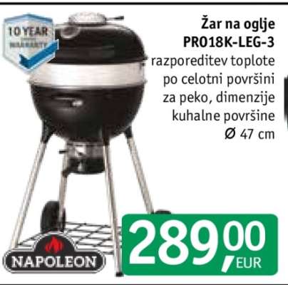 Žar na oglje PRO18K-LEG-3