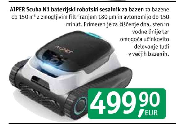 AIPER Scuba N1 baterijski robotski sesalnik za bazen