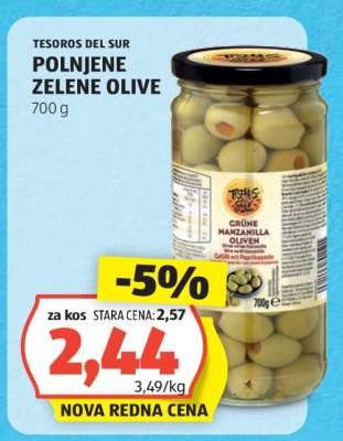TESOROS DEL SUR POLNJENE ZELENE OLIVE