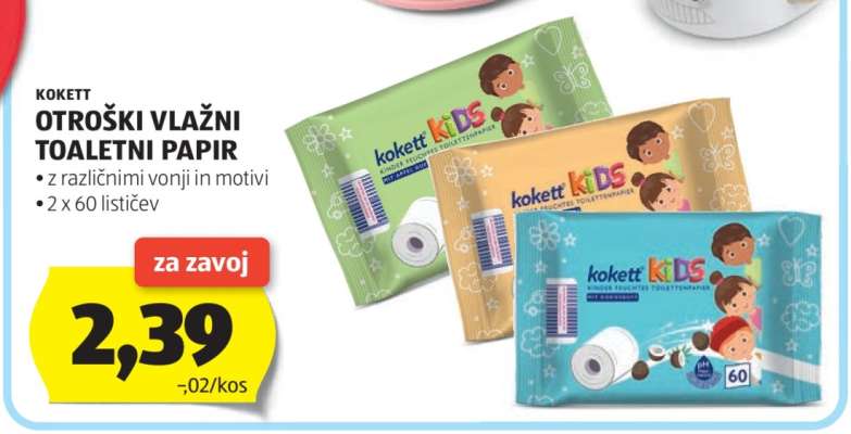 Kokett Otroški Vlažni Toaletni Papir