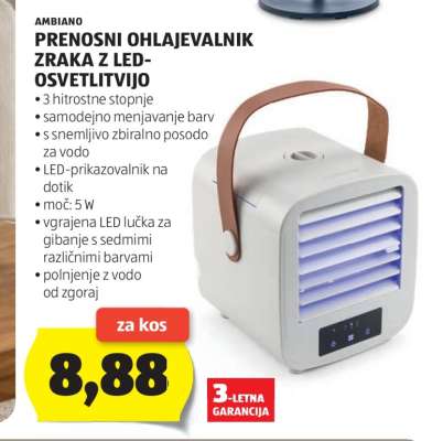 Prenosni ohlajevalnik zraka z LED-osvetlitvijo
