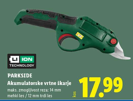 PARKSIDE Akumulatorske vrtne škarje